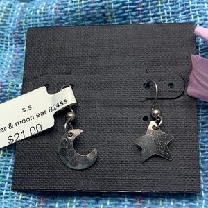 Sterling silver Star and Moon Earrings